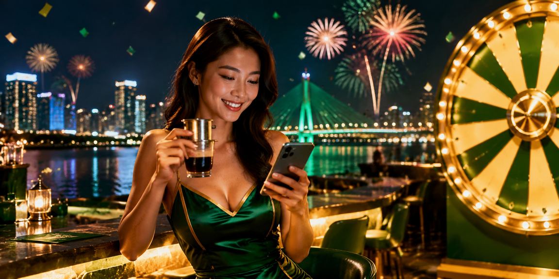 Bàn roulette tại Đà Nẵng với ly cà phê Việt – không khí casino thư giãn