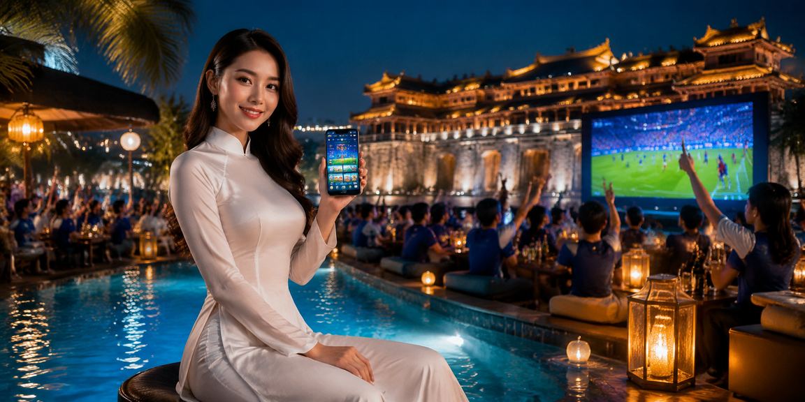 Người dùng Huế theo dõi lịch đấu bóng đá và đặt cược trên điện thoại